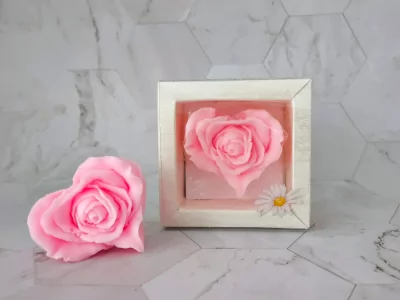 Mýdlo Květ růže v srdci - dárková krabička